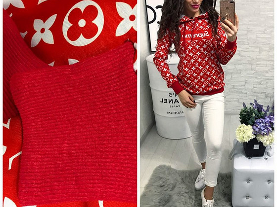 Кофта Луи Виттон Сьюприм Supreme красная