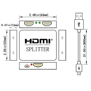 Відео розподільник HDMI 1 на 2 (2 фото з 2)