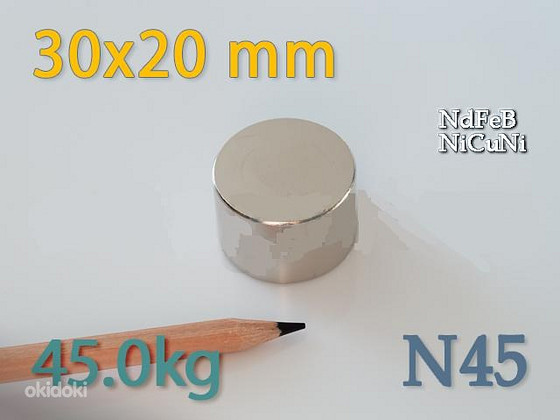 Neodüümmagnet ketas 30*20mm tõmbejõud 45kg