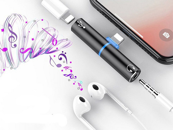 Адаптер Lightning зарядка + наушники Mini Jack 3.5 mm