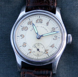 Collect 40's ss revue sport ww2 era military style watch man (1 foto no 2)