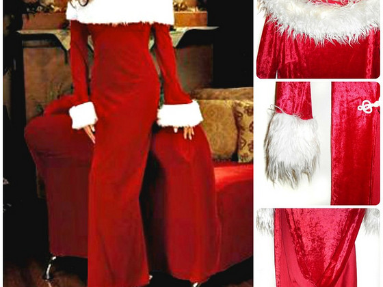 Miss Santa komplekt -punane karvaga sametikleit+sukad, S-M