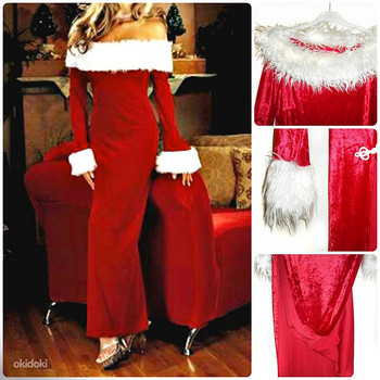 Miss Santa komplekt -punane karvaga sametikleit+sukad, S-M