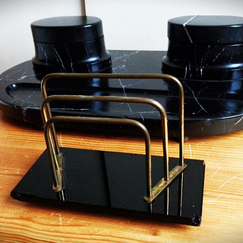 Antiikne NERO MARQUINA marmorist tindipott - 1930ndad