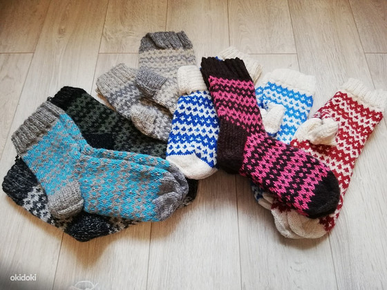 Kootud sokid, vill, käsitöö
